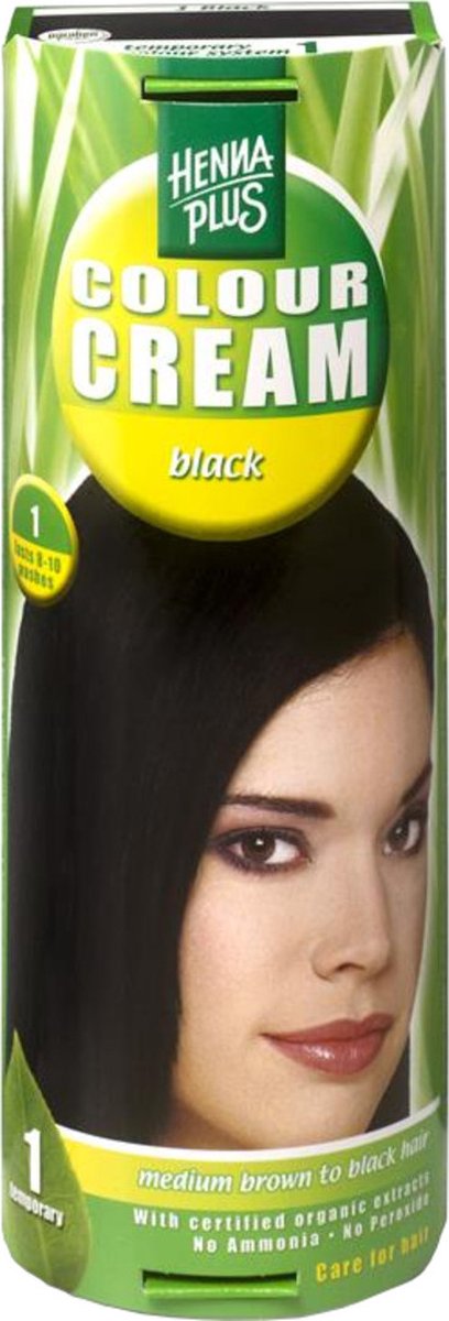 Hennaplus Colour Cream 1 Black - Haarverf