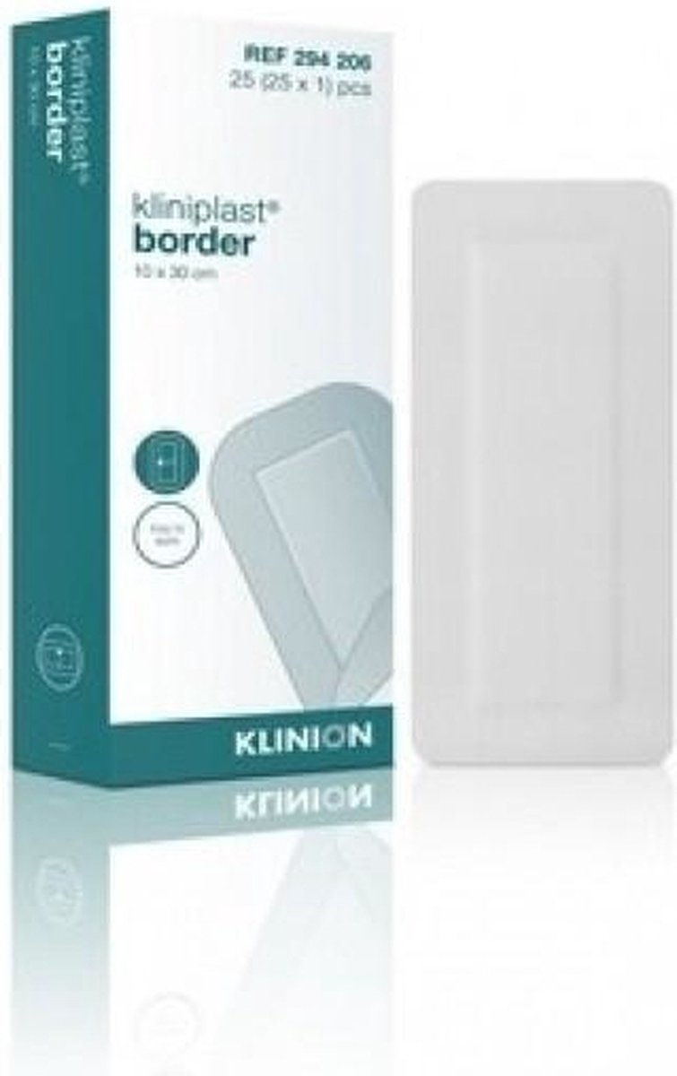 Goedkoopste Kliniplast Border 10x30cm steriel Klinion - Wit - Polyethyleen (wondkussen 100 viscose) - Eilandpleister - Steriel
