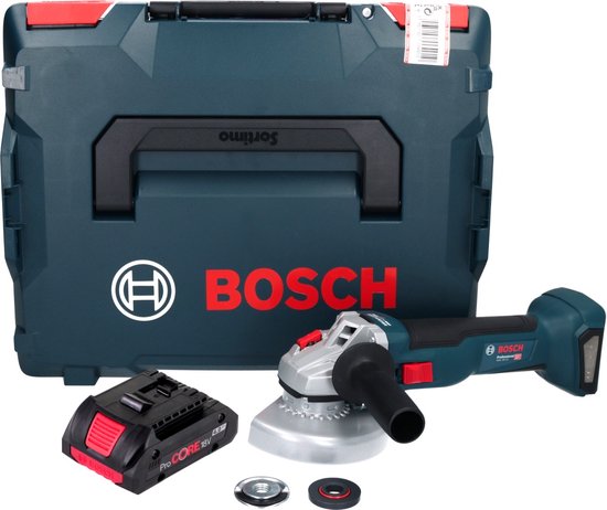 Meuleuse d'angle sans fil Bosch GWS 18V-10 Professional 18 V 125 mm sans balais + 1x batterie ProCORE 4,0 Ah + L-Boxx - sans chargeur