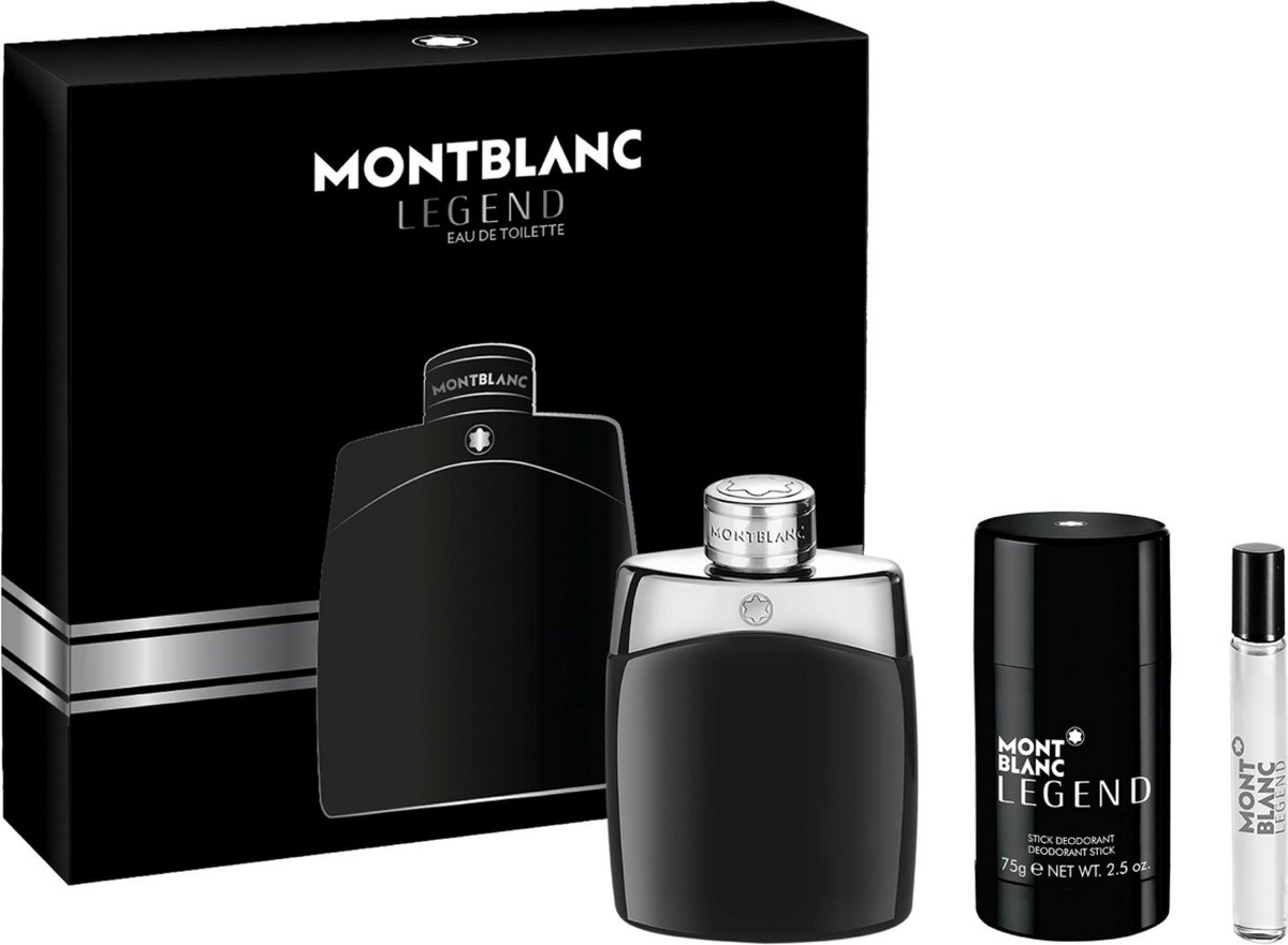 Mont Blanc Legend - Eau de Toilette 100 ml + Reisspray 7.5 ml + Deodorant stick 75 gram - geschenkset