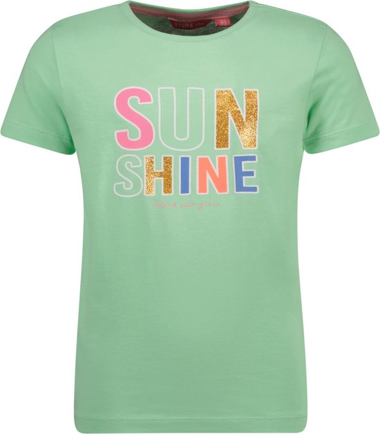 TYGO & vito meisjes t-shirt glitterprint Sunshine Mint Green