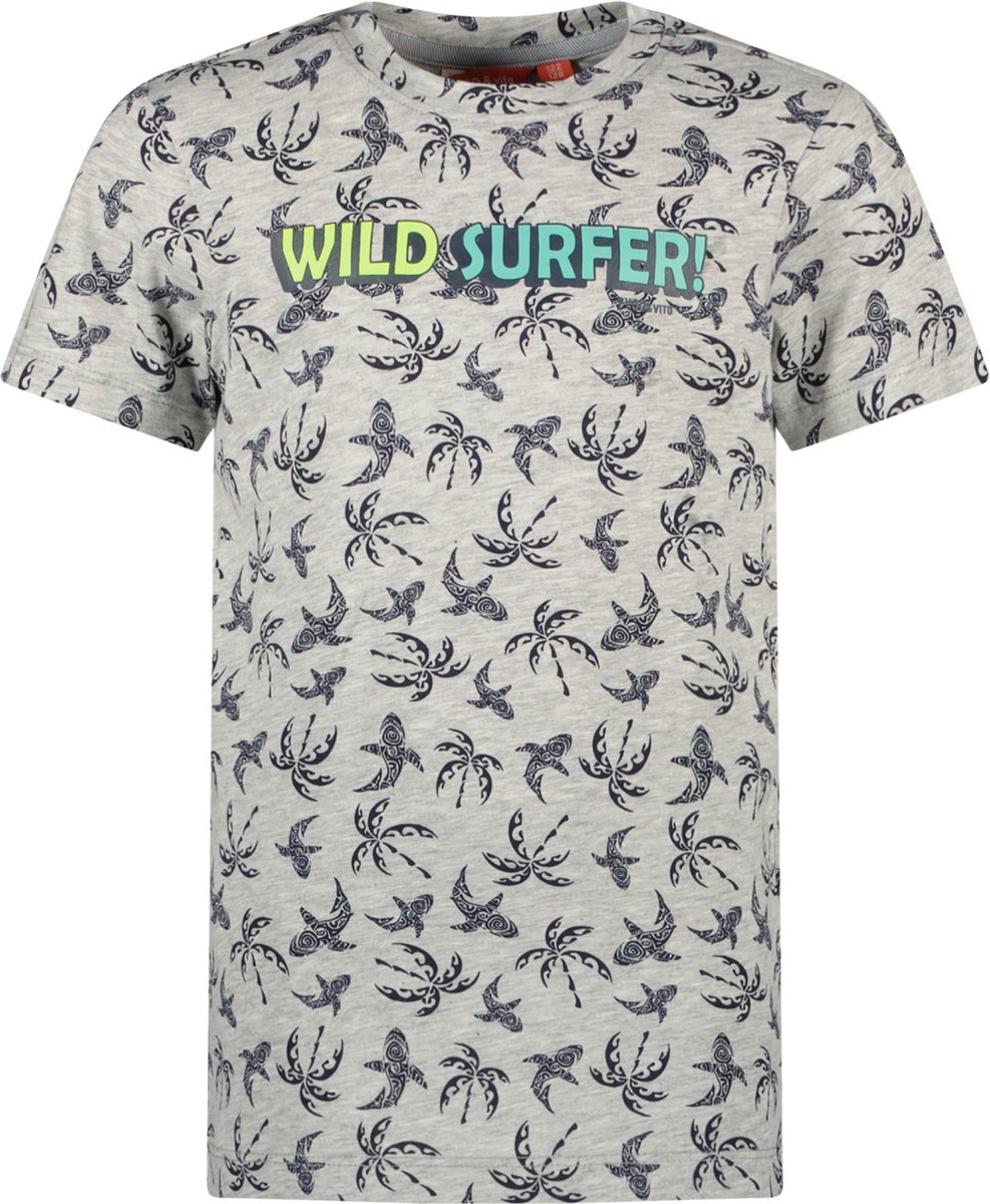 TYGO & vito jongens t-shirt Palmtree aop Grey Melee