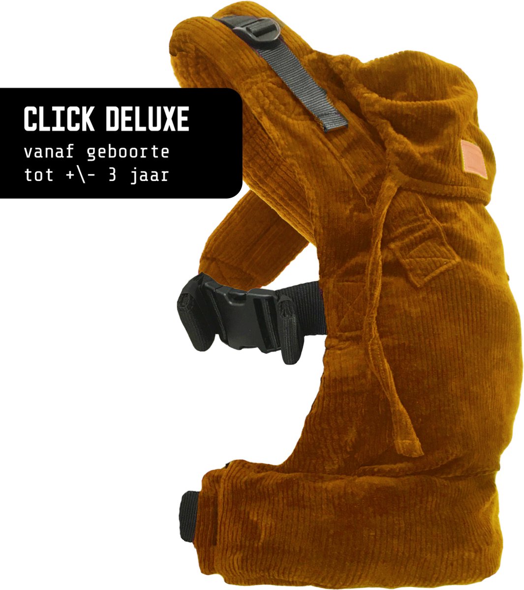 Bol.com ByKay Click Deluxe - draagzak baby - ergonomisch - broekmaat 50/56 tot 104- newborn tot 3 jaar - eenvoudig en snel - Rib... aanbieding