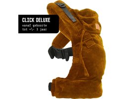 ByKay Draagzak Click Carrier Deluxe - Luxe Draagzak Draagzak Baby vanaf broekmaat 62/68 tot +/- 3jaar - Maximale Ondersteuning, Comfort & Ergonomie - Click & Go - voor Buik, Heup en Rug - Rib Fluweel - Mustard Brown