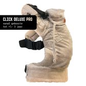ByKay Draagzak Click Carrier Deluxe PRO - Luxe Draagzak Draagzak Baby vanaf Geboorte tot 3 Jaar - Maximale Ondersteuning, Comfort & Ergonomie - Click & Go - voor Buik, Heup en Rug - Rib Fluweel - Almond Sand