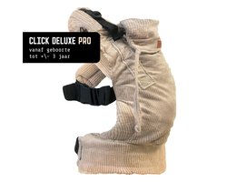 ByKay Draagzak Click Carrier Deluxe PRO - Luxe Draagzak Draagzak Baby vanaf broekmaat 62/68 tot +/- 3jaar - Maximale Ondersteuning, Comfort & Ergonomie - Click & Go - voor Buik, Heup en Rug - Rib Fluweel - Almond Sand