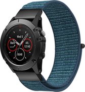 Strap-it Nylon 26mm Quickfit smartwatch bandje - geschikt voor Garmin Fenix 5x (Plus) / 6x (Pro) / 7x (Pro - Sapphire - Solar) / Fenix 3 (HR) - dark mist grey