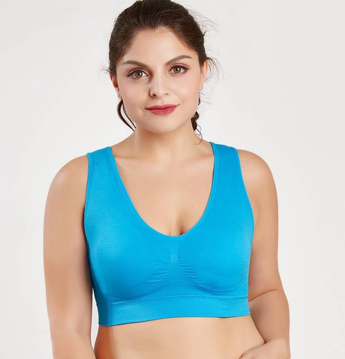 Sportchic - BH Zonder Beugel - Met Pads - Sport BH - Sportbeha - Magic Bra - Dames kleding - Premium BH - ComfortBH - Medium support BH - BH zonder Sluiting - Blauw - S