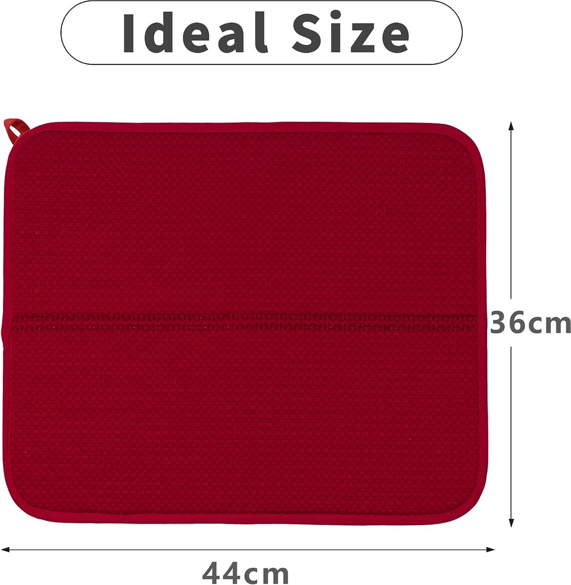 Microvezel Droogmat voor Keuken Afdruiprek Mat Absorberende Droogmat Afwassen voor Glas, Plaat & Cup 40cm x 46 cm 2 Pack Zwart Blad