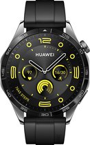 HUAWEI WATCH GT 4-46MM - Zwart Fluoroelastomeer Horlogeband - Verbeterd 24/7 gezondheidsbeheer - Tot 2 weken batterijduur - Compatibel met iOS & Android