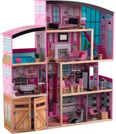 KidKraft Shimmer groot Houten Poppenhuis met 30 accessoires, licht en geluid voor poppen van 30 cm