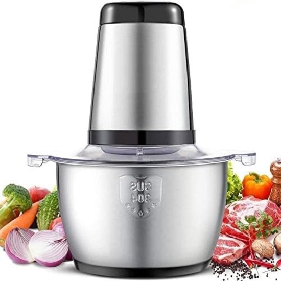 COOCHEER Elektrische groentesnijder, 250 W, groenteschaaf, roestvrij