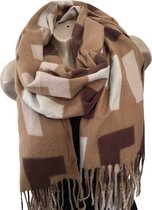 Dames warme sjaal met print herfst/winter SQ23-4 180x68CM Camel