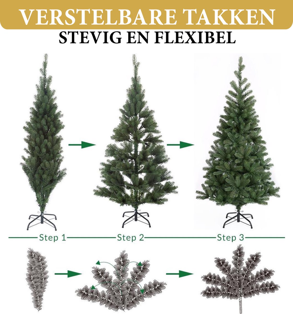 Giftsome Kunstkerstboom met Verlichting 215 cm - Kerstboom Kunststof - Kerstboom met LED - Kerstdecoratie Kerstlicht - Boom met Lichtjes – foto 5