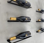 Wijnfleshouder 12 flessen | Wijnrek muur| Wijnrek | |Wijn accessoires | Zwart | Staal | Wandmontage