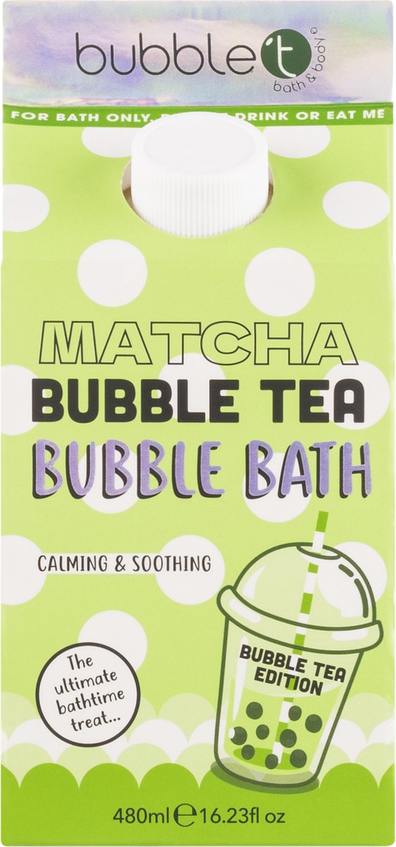 Goedkoopste BubbleT | Bubble Bath Milk in Matcha (480ml) | Bubbelbadmelk Matcha | Romig badschuim zoet en voedend