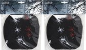Boland Decoratie spinnenweb/spinrag met spinnen - 4x - 100 gram - zwart - Halloween/horror thema versiering