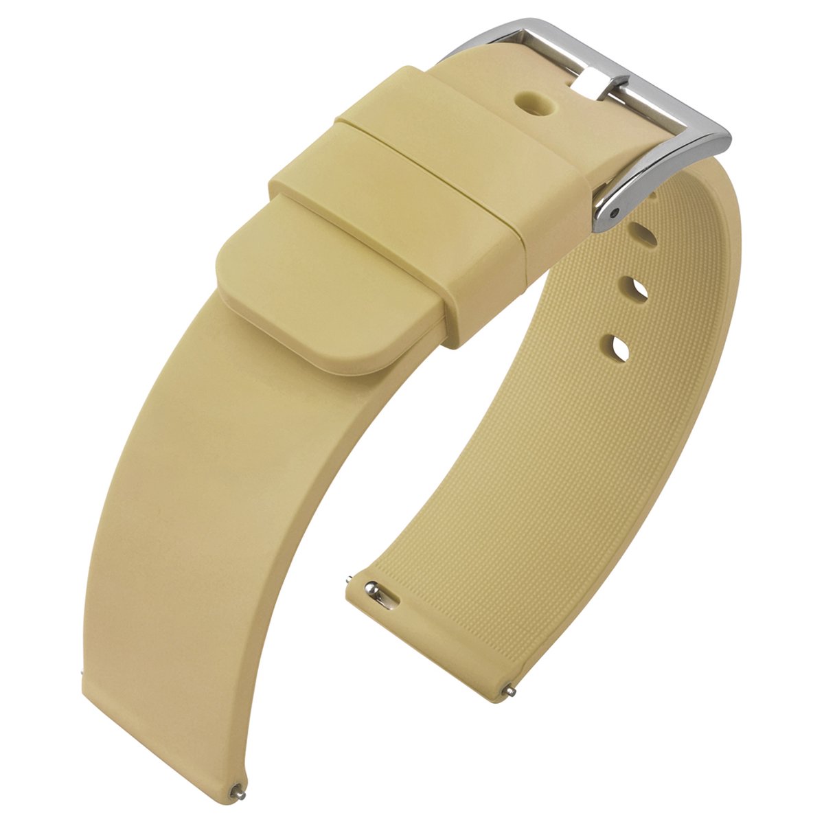 Silicone Rubberen Horlogebandje- Makkelijk Zelf te Monteren - Beige 22mm