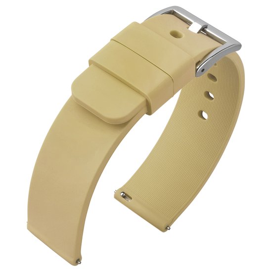 Bracelet de montre en caoutchouc de silicone beige 22 mm