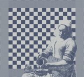 DDDDD - 6x Theedoek - Milk Maid - Het Melkmeisje - Johannes Vermeer - 60 x 65 xm - Blauw - Set van 6 stuks
