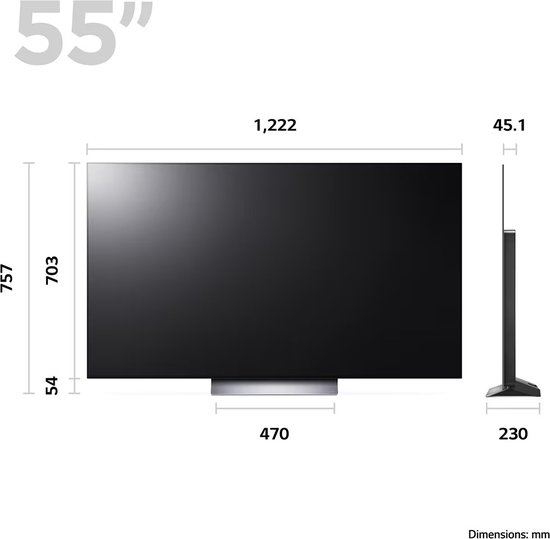 LG C3 OLED55C34LA - 55 inch - 4K OLED evo - 2023 - LG
