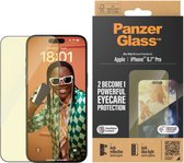 PanzerGlass - Screenprotector geschikt voor Apple iPhone 15 Pro Max Glazen | PanzerGlass Ultra-Wide Fit Screenprotector Anti-Glare - Case Friendly + Installatie Frame