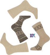 SOX superzachte warme fijne Noorse wollen sokken met Scandinavische wintertekeningen en effen 4 PACK 37/42 Ass. 2