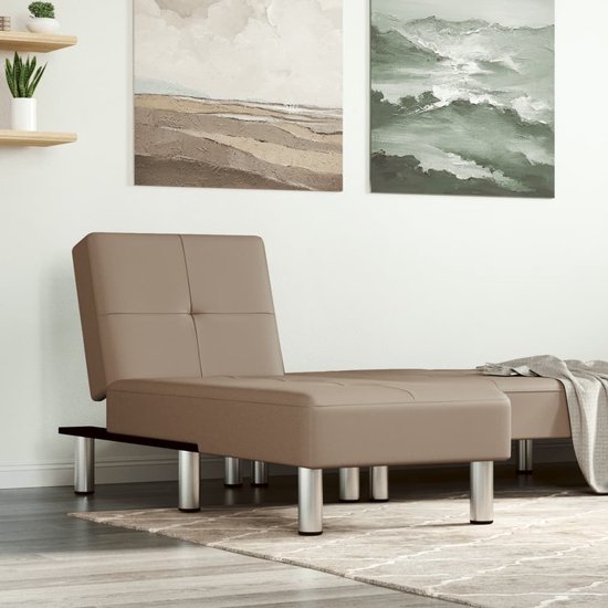 The Living Store Verstelbare Chaise Longue - Capuccino - 140x70 cm - Multifunctioneel