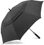 Golfparaplu, hoogste kwaliteit, koepelmaat 157 of 172 cm, regen- en stormbestendig, gemakkelijk openingsmechaniek, zwart