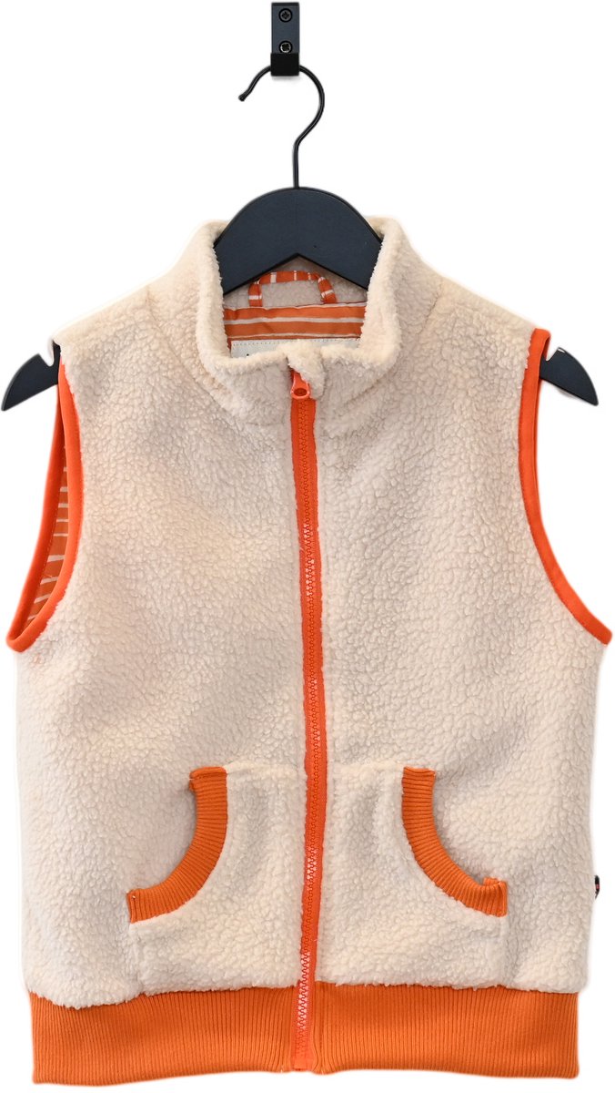 Ducksday fleece bodywarmer voor kinderen teddy sherpa unisex ecru Creme