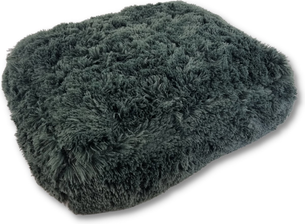 Bol.com Topmast Fluffy Lounge Serie - Hondenkussen - Antraciet - 97 x 68 x 20 cm - LARGE - Hondenmand - Dierenkussen - Kattenkus... aanbieding