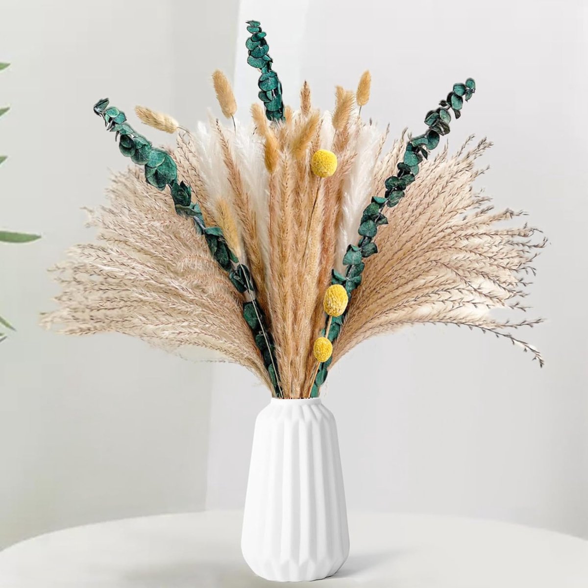 Pampasgras, gedroogd, 76 stuks, natuurlijke droogbloemen, decoratie, doe-het-zelf