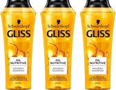 Gliss Kur Shampoo Oil Nutrive - Voordeelverpakking 3 x 250 ml