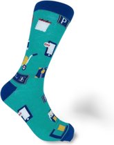 JustSockIt Reis sokken - Sokken - Piloot - Stewardess - Vliegveld - Reizen - Leuke sokken - Vrolijke sokken