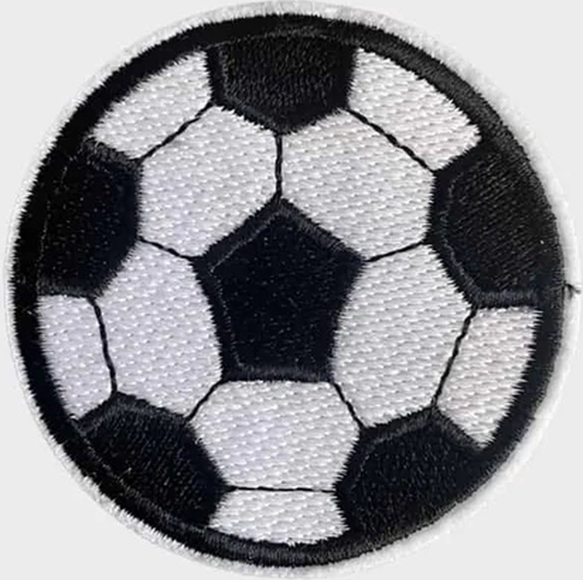 Patchy® – Voetbal Strijkpatch - Strijkapplicatie - Strijkembleem (1 stuks / zwart wit) - Badge - Patches