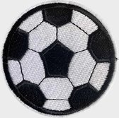 Voetbal – Strijkpatch - Strijkapplicatie - Strijkembleem (1 stuks / zwart wit) - Badge