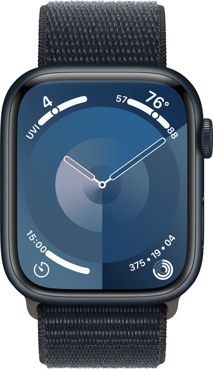 Apple Watch Series 9 - 45mm - Case with Midnight Sport Loop - Middernacht Aluminium