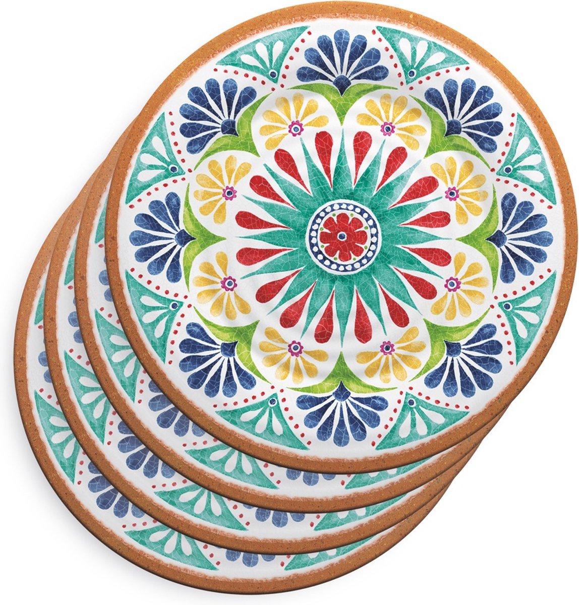 Touch-Mel Porto melamine dinerborden 27 cm - set van 4