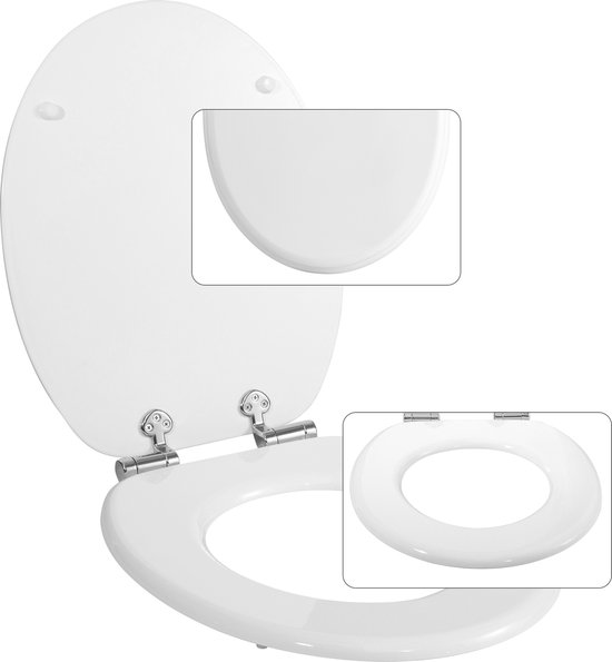 ARVO Softclose toiletbril - past op de meeste standaard pannen, verstelbare bodemscharnieren - waardebereik ovale lichtgewicht toiletbril - wit ARVO Softclose toiletbril - past op de meeste standaard pannen, verstelbare bodemscharnieren - waardebereik ovale lichtgewicht toiletbril - wit