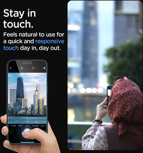 Spigen EZ Fit Screen protector geschikt voor iPhone 15 Pro Max met installatie tools - 2 Stuks