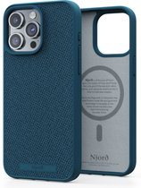 Njord Collections Fabric Telefoonhoesje - Geschikt voor iPhone 15 Pro Max - 2M valbestendig - 100% gereycled materiaal - Mag Compatibel – Deep Sea