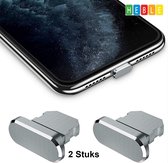 2x Anti-Stof Plug voor iPhone 11, X, 7, 6 & Opladeringang - Bescherm tegen Zand - van Heble®