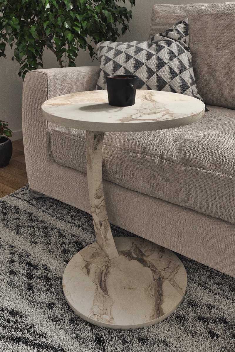 C-tafel op Wielen - Salontafel - Bijzettafel - Servicetafel - Nesttafel - Kudum/Efes - 38 x 56 cm