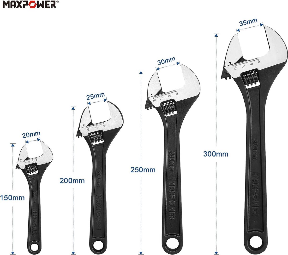 NEO verstelbare moersleutel 150 mm bereik 0-34 mm - 03-015 NEO verstelbare moersleutel 150 mm bereik 0-34 mm - 03-015