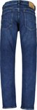 Donkerblauwe G-Star jeans met rechte pijpen, achterkant zichtbaar.