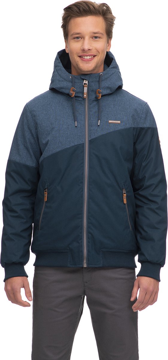 Ragwear heren winterjas - sportieve winterjas heren - Winngs - blauw 2 kleuren - maat XL