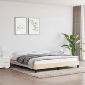 The Living Store Bedframe - Bedframes - 203 x 183 x 25 cm - Crème Stof - 100% polyester
