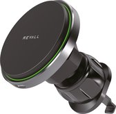 REVALL Support Téléphone Magsafe Voiture - Chargeur Sans Fil - Grille d'Aération - Charge Fast 15W - Gris Espace