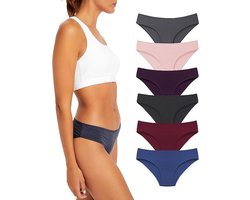 Dames Ondergoed- Katoenen ondergoed voor dames - Damesslipjes - Damesondergoed, 6-pack zachte bikinislipjes - maat M