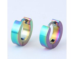 Plux Fashion Classic Oorbellen - Chroom - 8mm - Stainless Steel - Heren - Dames - Sieraden - Chroom Oorbellen - Classic Earrings - Oorbel - HipHop Oorbellen - Sieraden Cadeau - Luxe Style - Duurzame Kwaliteit - Moederdag Cadeau - Vaderdag Cadeau